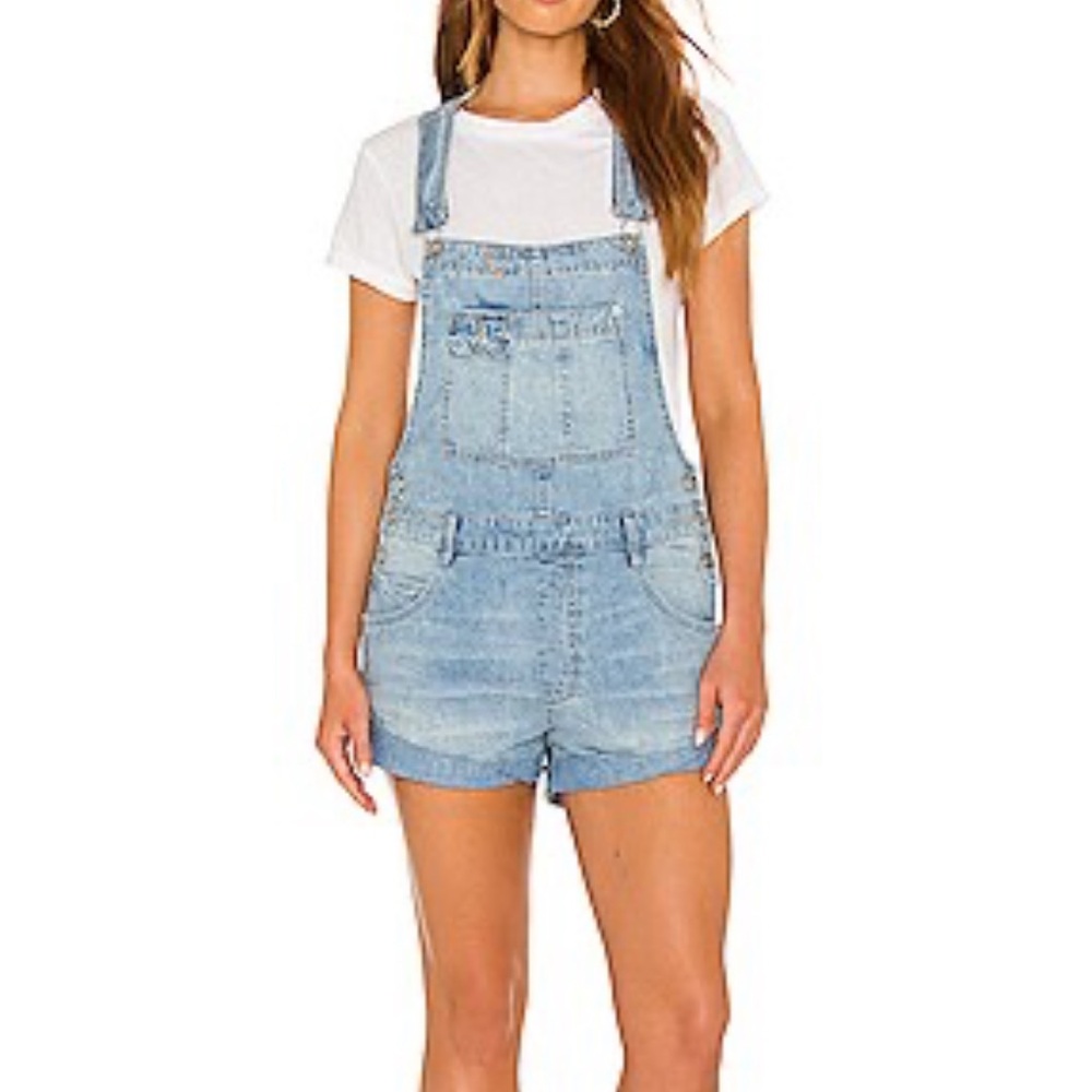 We The Free Light Blue Denim Overalls